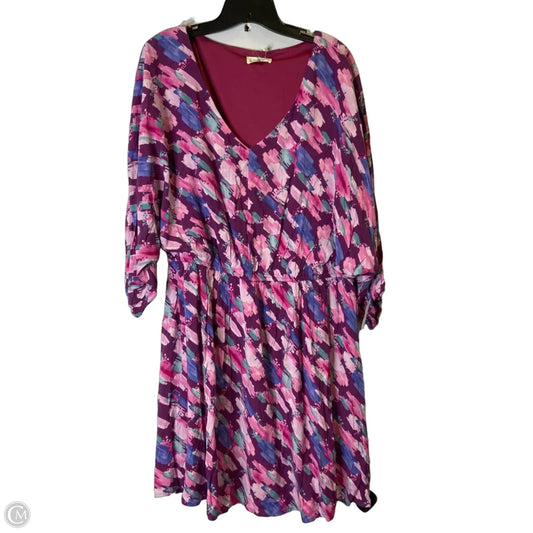 Dress Casual Short By Emily Wonder In Purple, Size: 3x