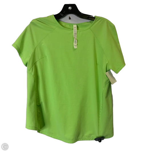 Athletic Top Short Sleeve By Lululemon In Green, Size: 8
