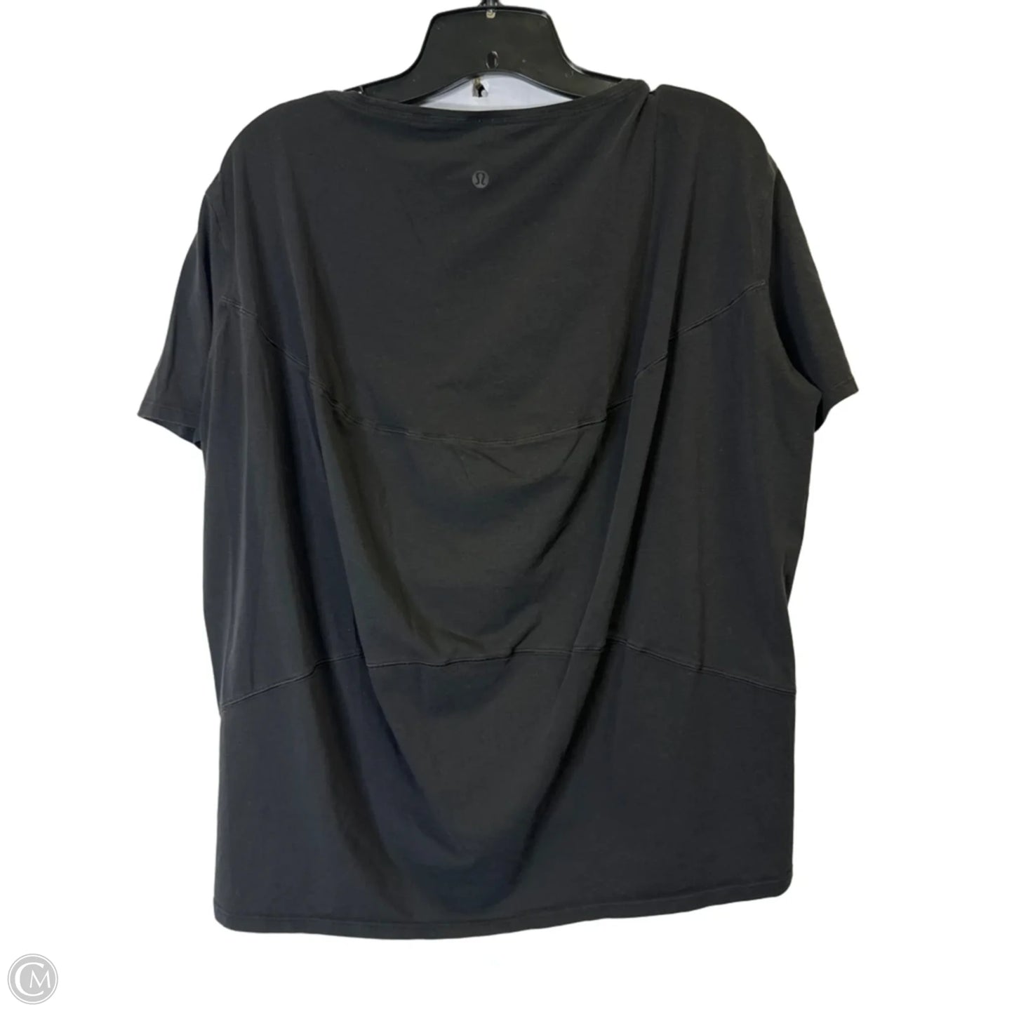 Athletic Top Short Sleeve By Lululemon In Black, Size: L