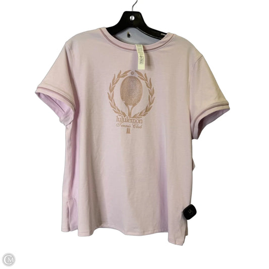Athletic Top Short Sleeve By Lululemon In Pink, Size: Xl