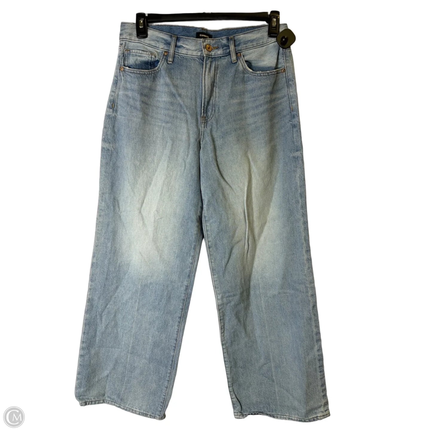 Jeans Wide Leg By Express In Blue Denim, Size: 10