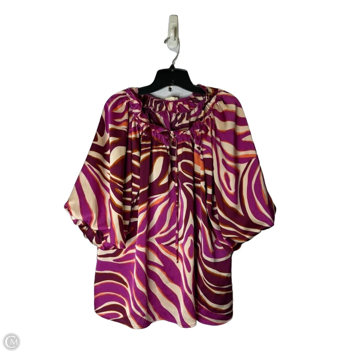 Top Short Sleeve By Bibi In Purple, Size: Xl