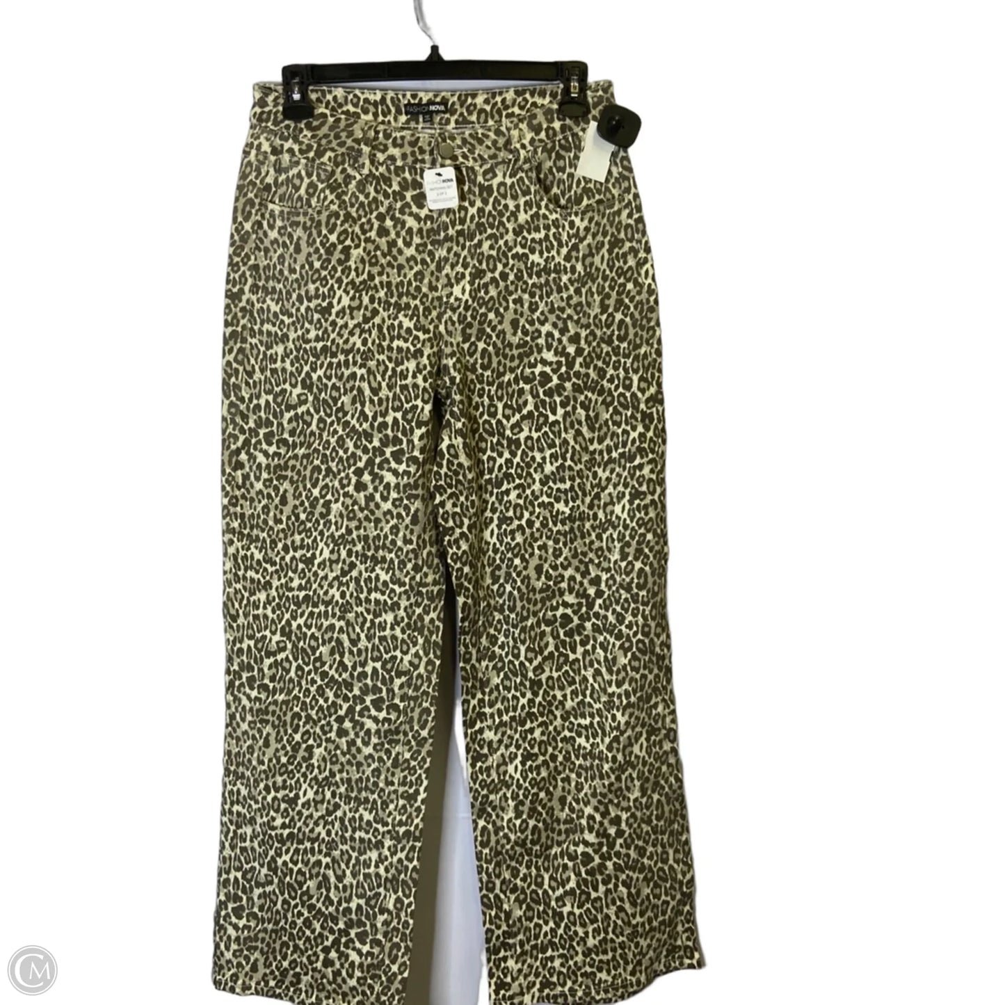 Jeans Wide Leg By Fashion Nova In Animal Print, Size: L