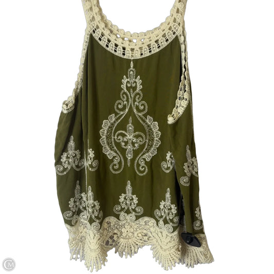 Top Sleeveless By Ultra Pink In Green, Size: L