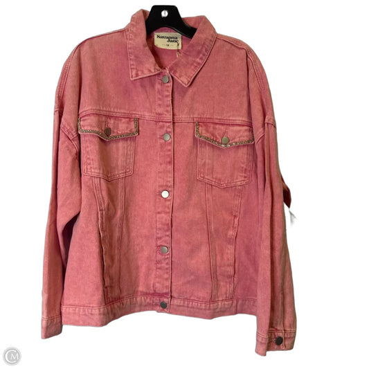 Jacket Denim By Savanna Jane In Pink Denim, Size: 1x