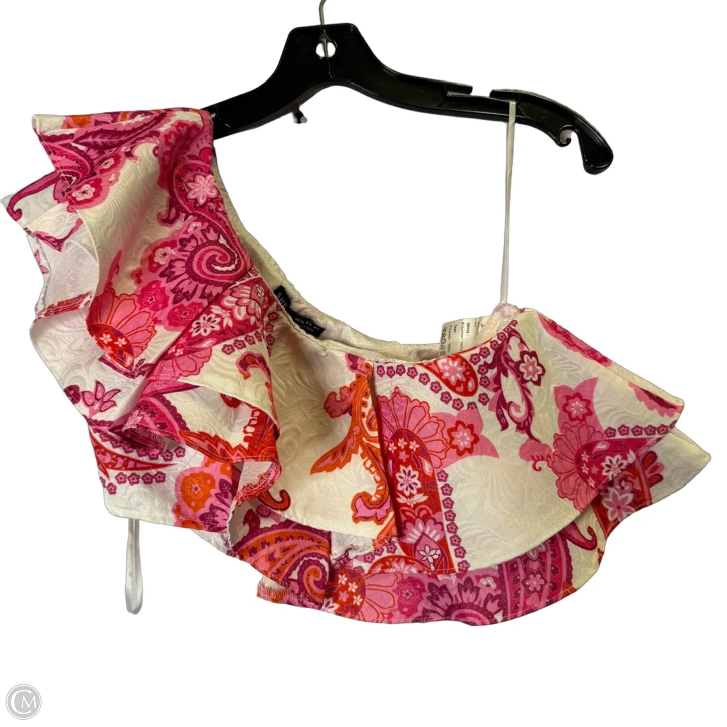Top Sleeveless By Shein In Pink & White, Size: Xs