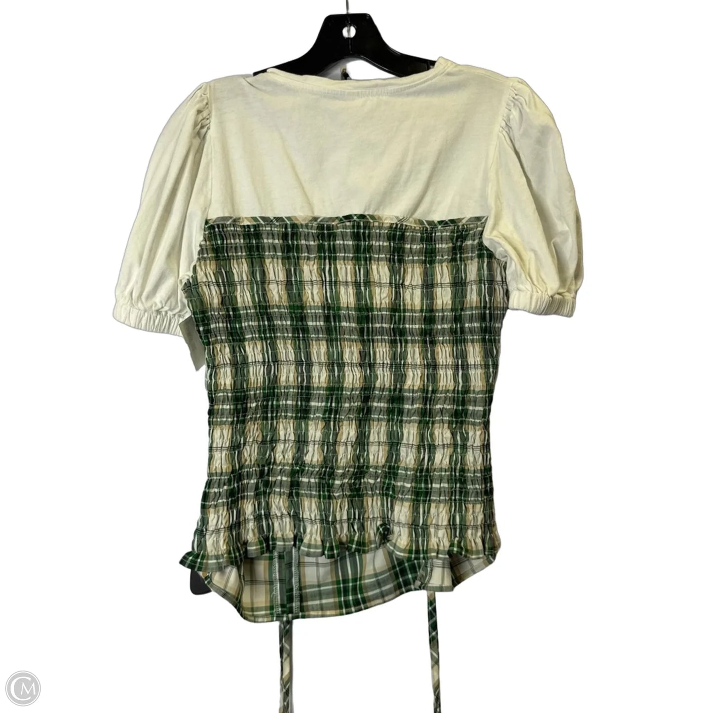 Top Short Sleeve By Clothes Mentor In Green & White, Size: L