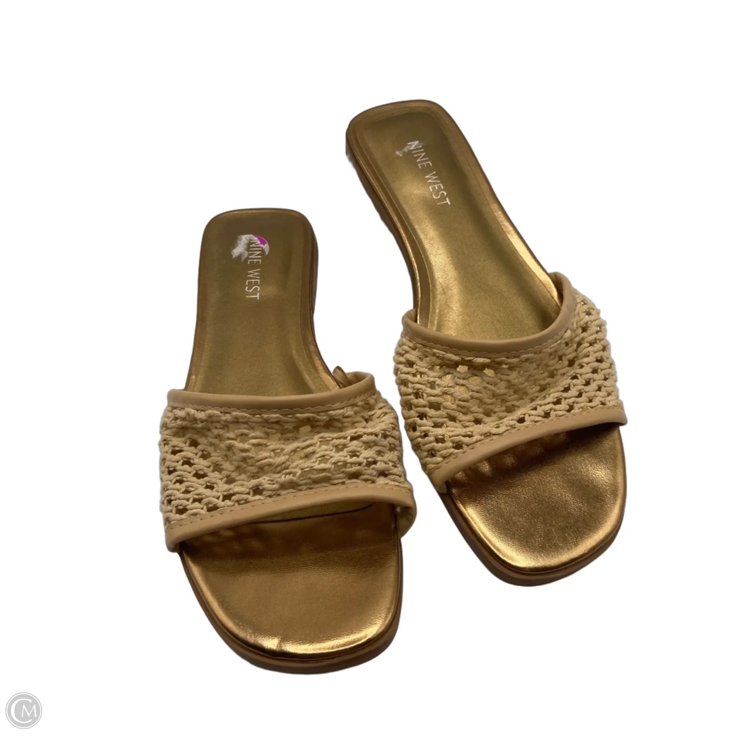 Sandals Flats By Nine West In Gold, Size: 8.5