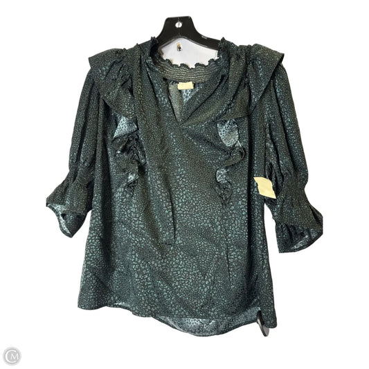 Blouse Short Sleeve By Good Hart In Green, Size: L