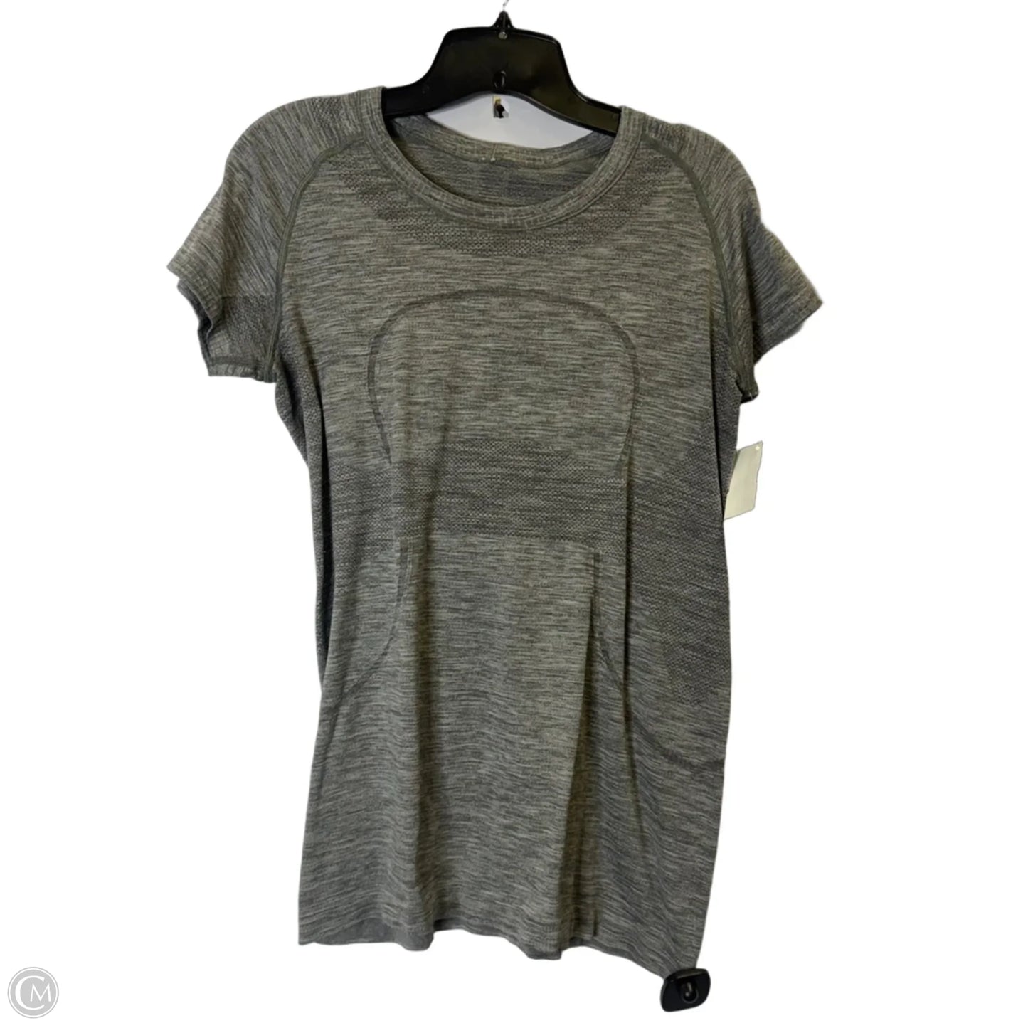 Athletic Top Short Sleeve By Lululemon In Grey, Size: M