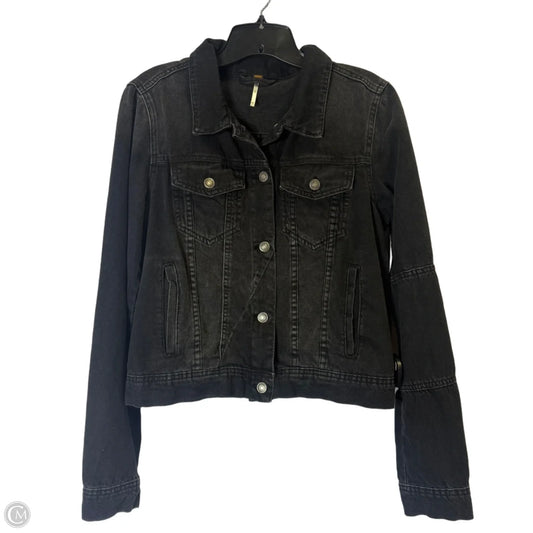 Jacket Denim By Free People In Black Denim, Size: M