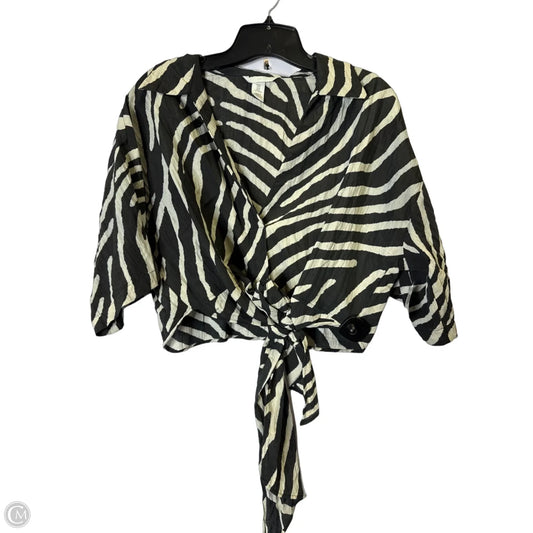 Top Short Sleeve By H&m In Zebra Print, Size: M