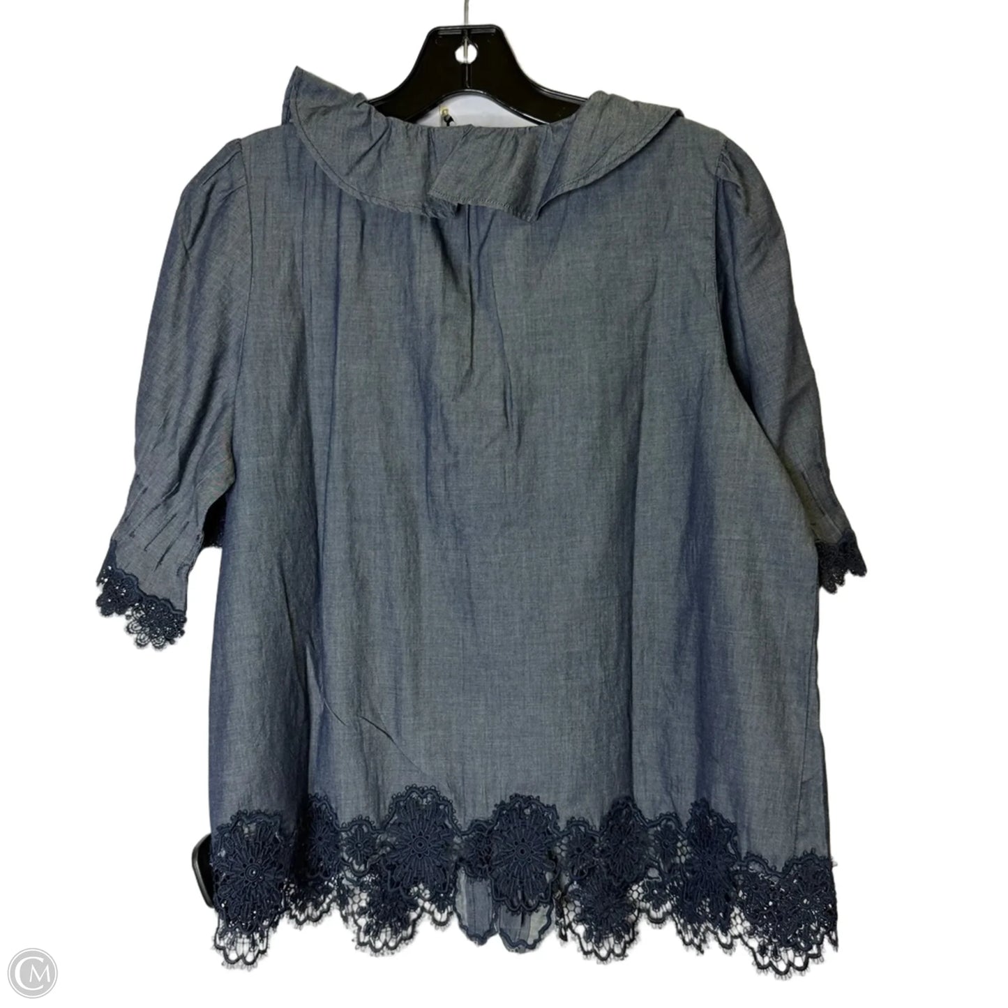 Top Short Sleeve By Talbots In Blue Denim, Size: S