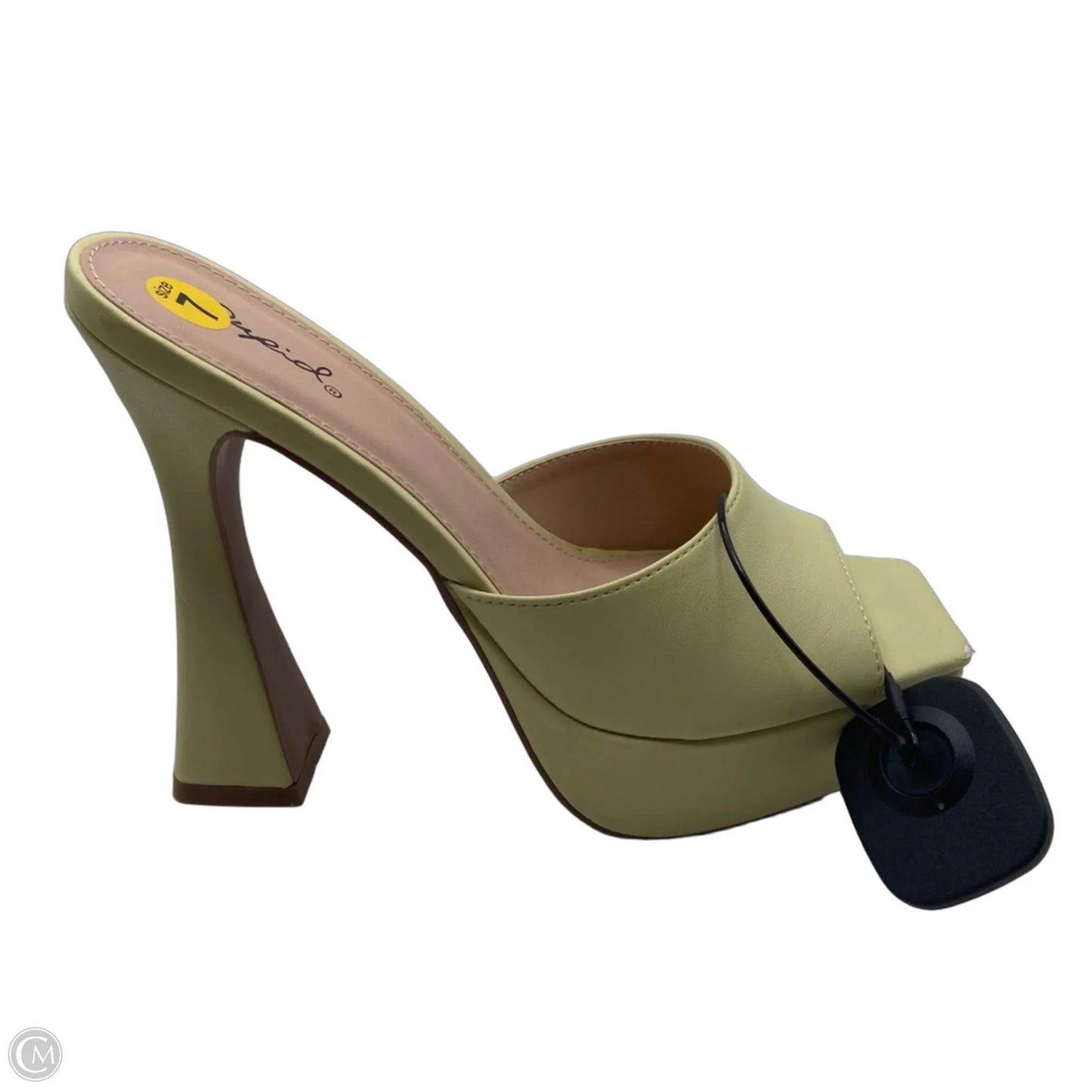 Shoes Heels Block By Qupid In Yellow, Size: 7