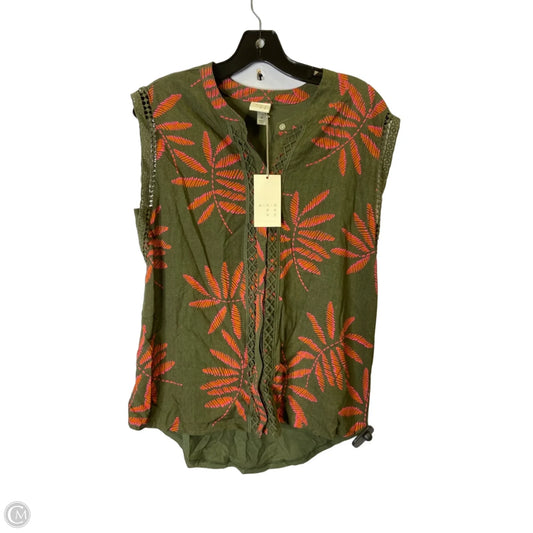 Top Sleeveless By A New Day In Green, Size: M