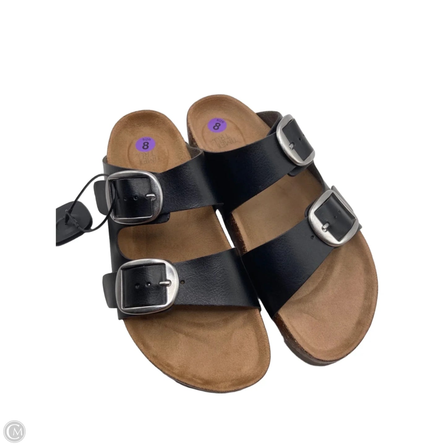 Sandals Flats By Time And Tru In Black, Size: 8