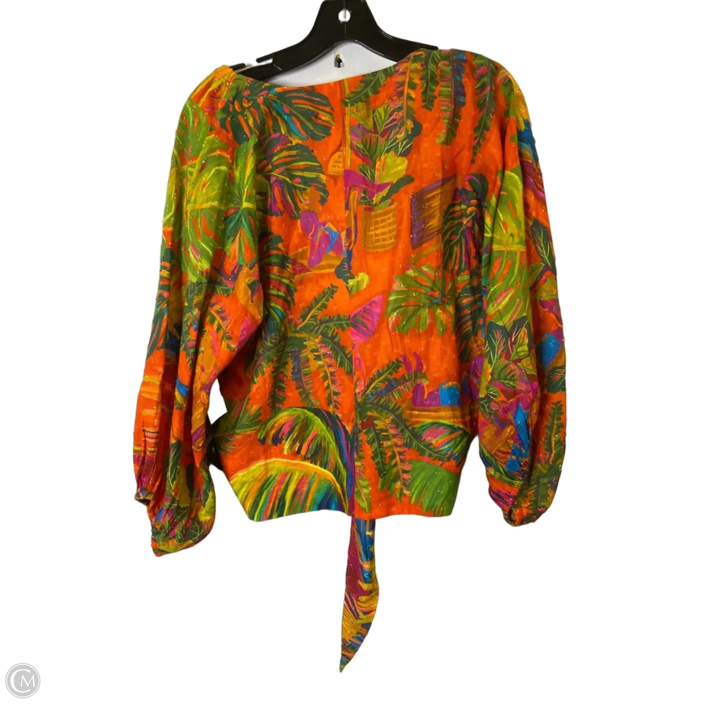 Top Long Sleeve By Farm Rio In Tropical Print, Size: S