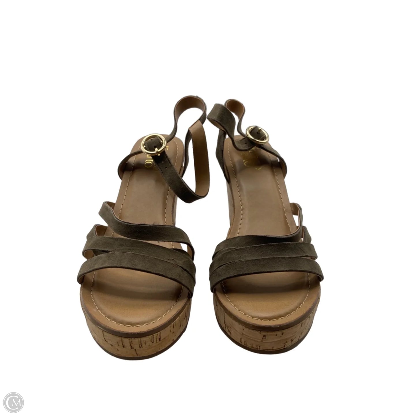 Sandals Heels Wedge By Franco Sarto In Green, Size: 7