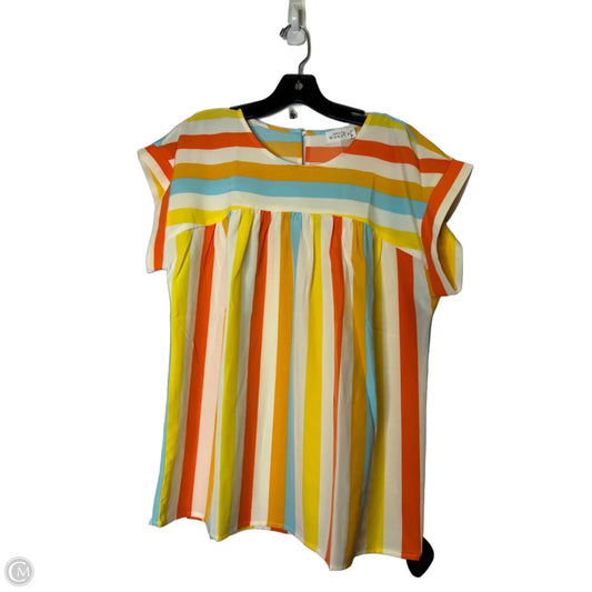 Blouse Sleeveless By Emily Wonder In Striped Pattern, Size: M