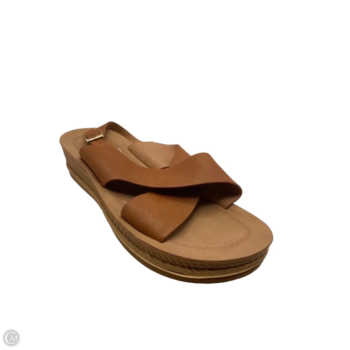 Sandals Heels Wedge By Clothes Mentor In Brown, Size: 10