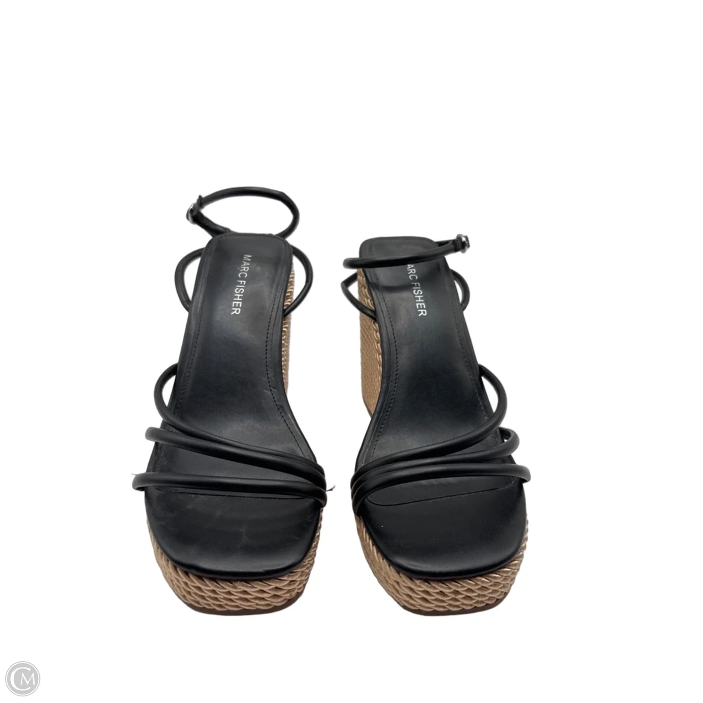 Sandals Heels Wedge By Marc Fisher In Black, Size: 8