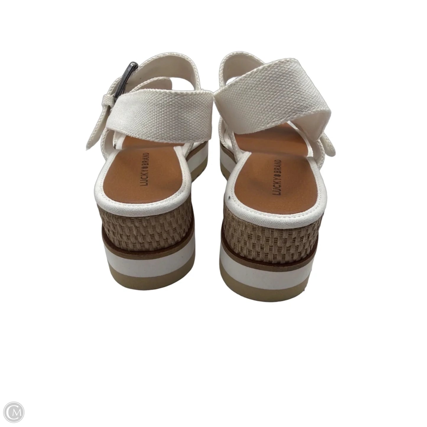 Sandals Heels Platform By Lucky Brand In White, Size: 8