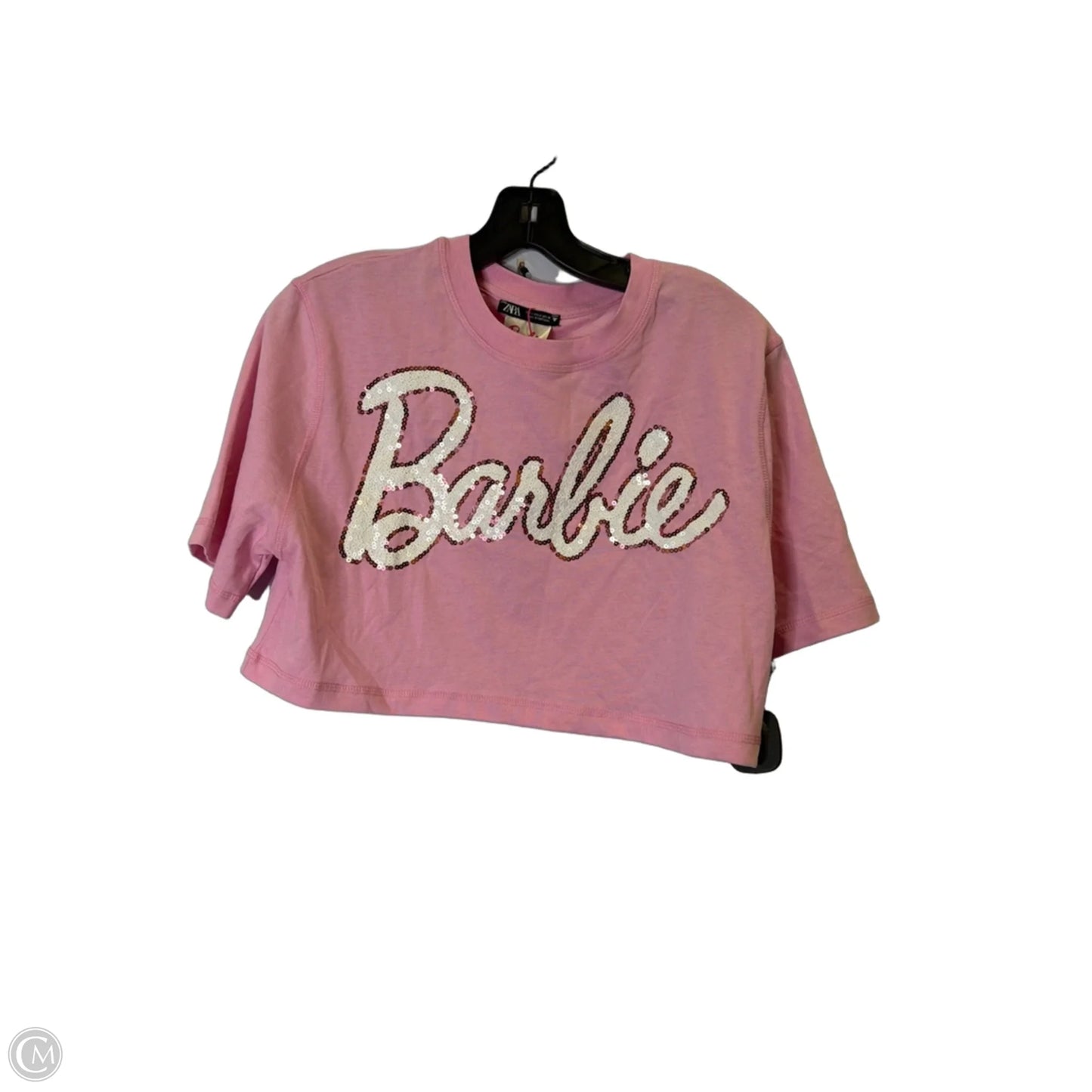 Top Short Sleeve By Zara In Pink, Size: S