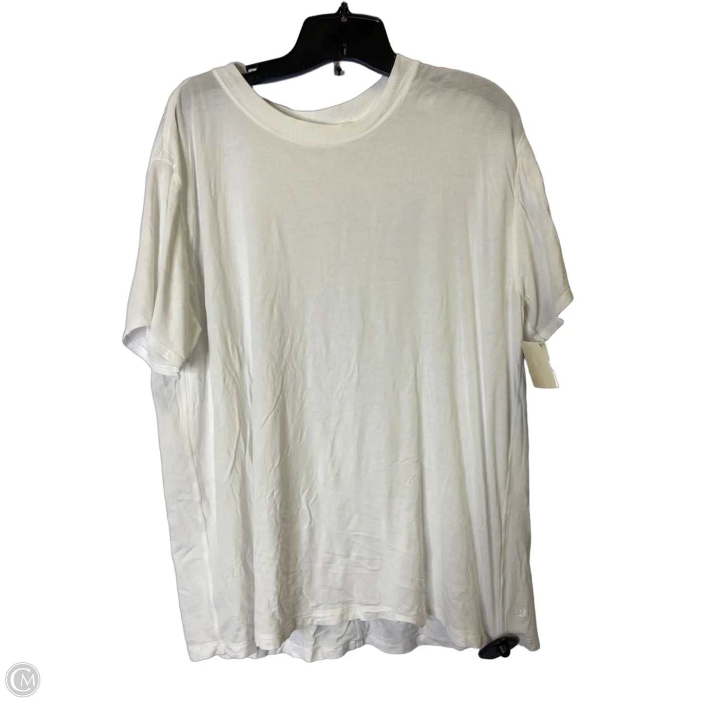 Athletic Top Short Sleeve By Lululemon In White, Size: M