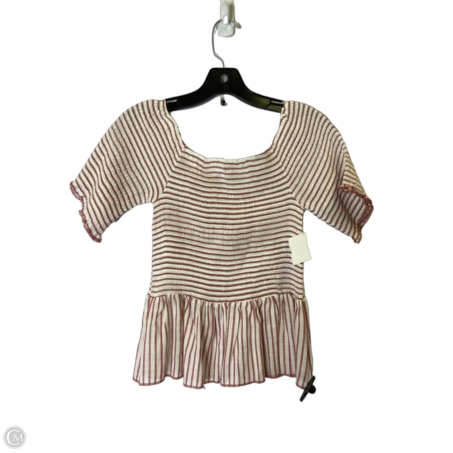 Top Short Sleeve By Blakeley In Striped Pattern, Size: Xs