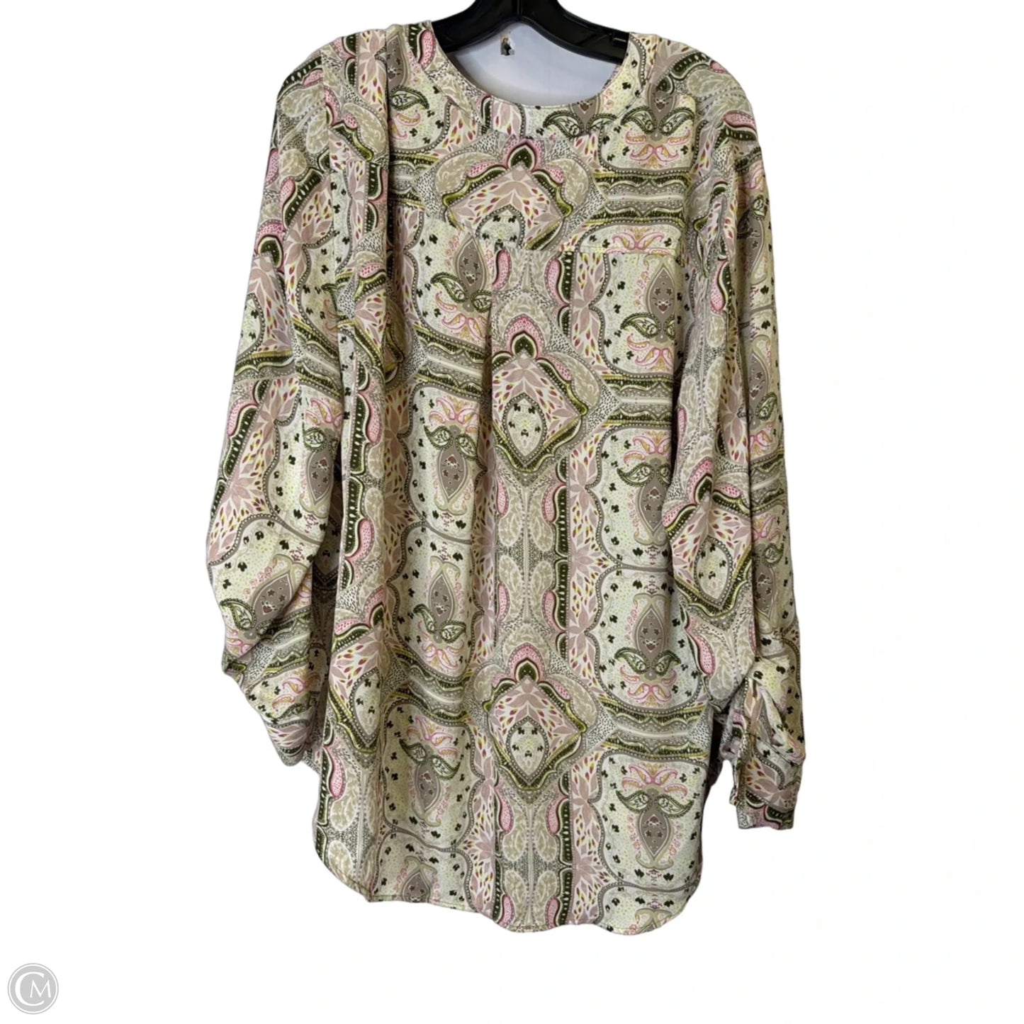 Blouse Long Sleeve By New York And Co In Cream, Size: Xxl