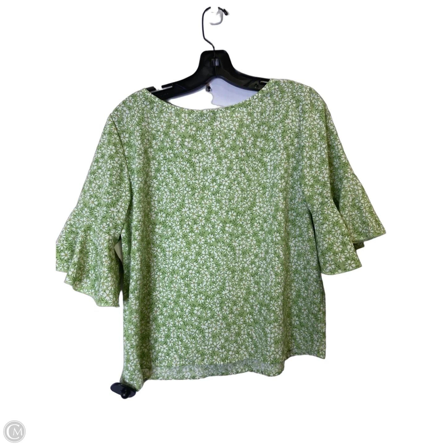 Blouse Short Sleeve By Shein In Green, Size: M