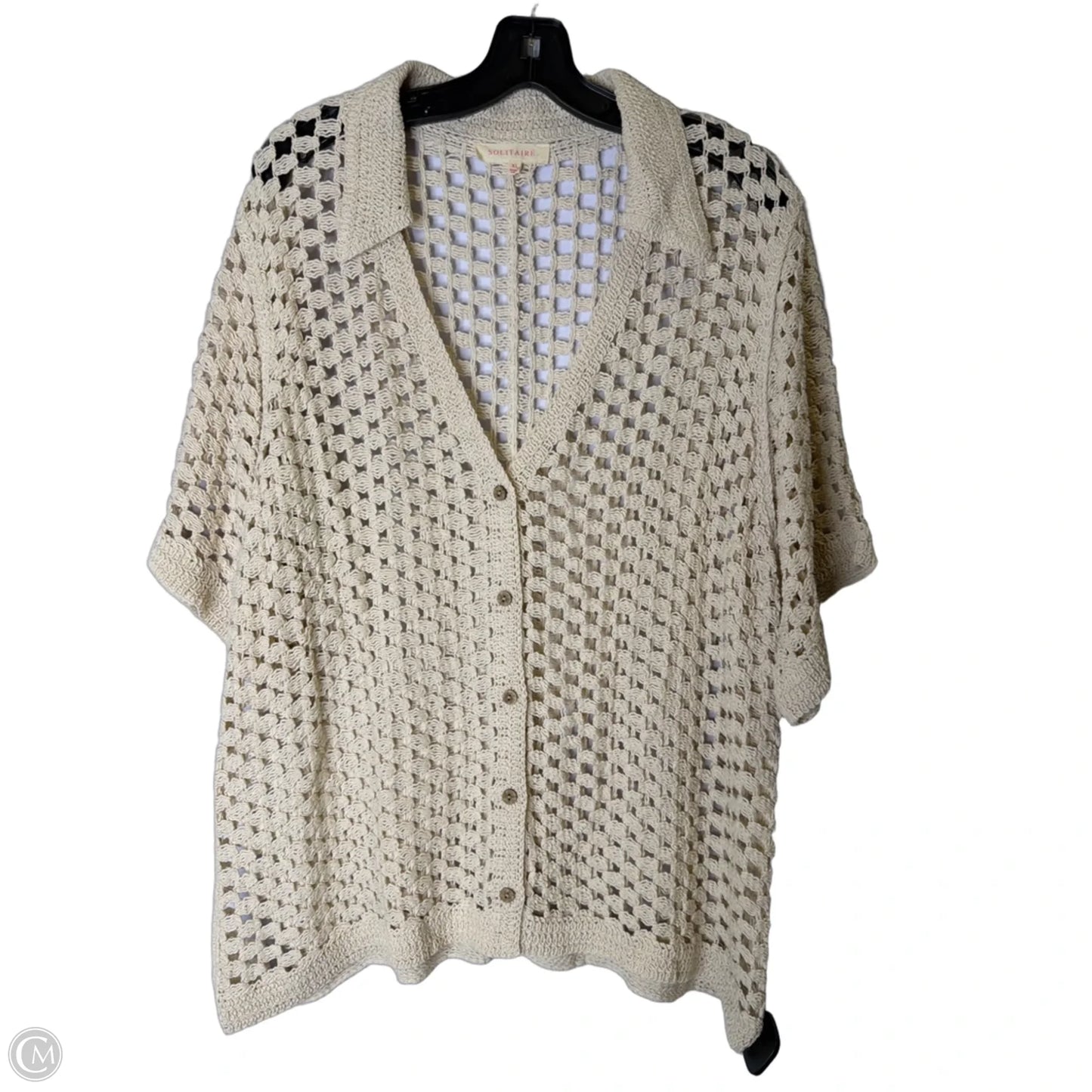 Cardigan By Solitaire In Cream, Size: Xl