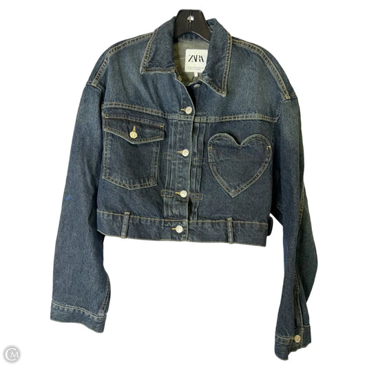 Jacket Denim By Zara In Blue Denim, Size: Xs