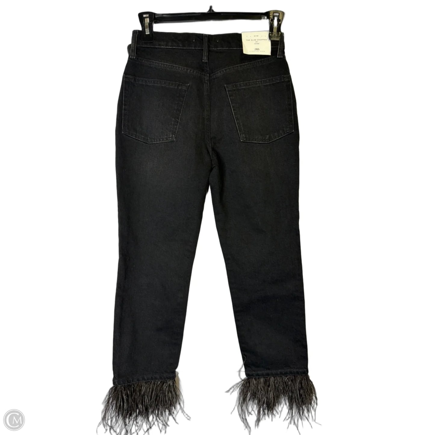 Jeans Straight By Zara In Black Denim, Size: 6