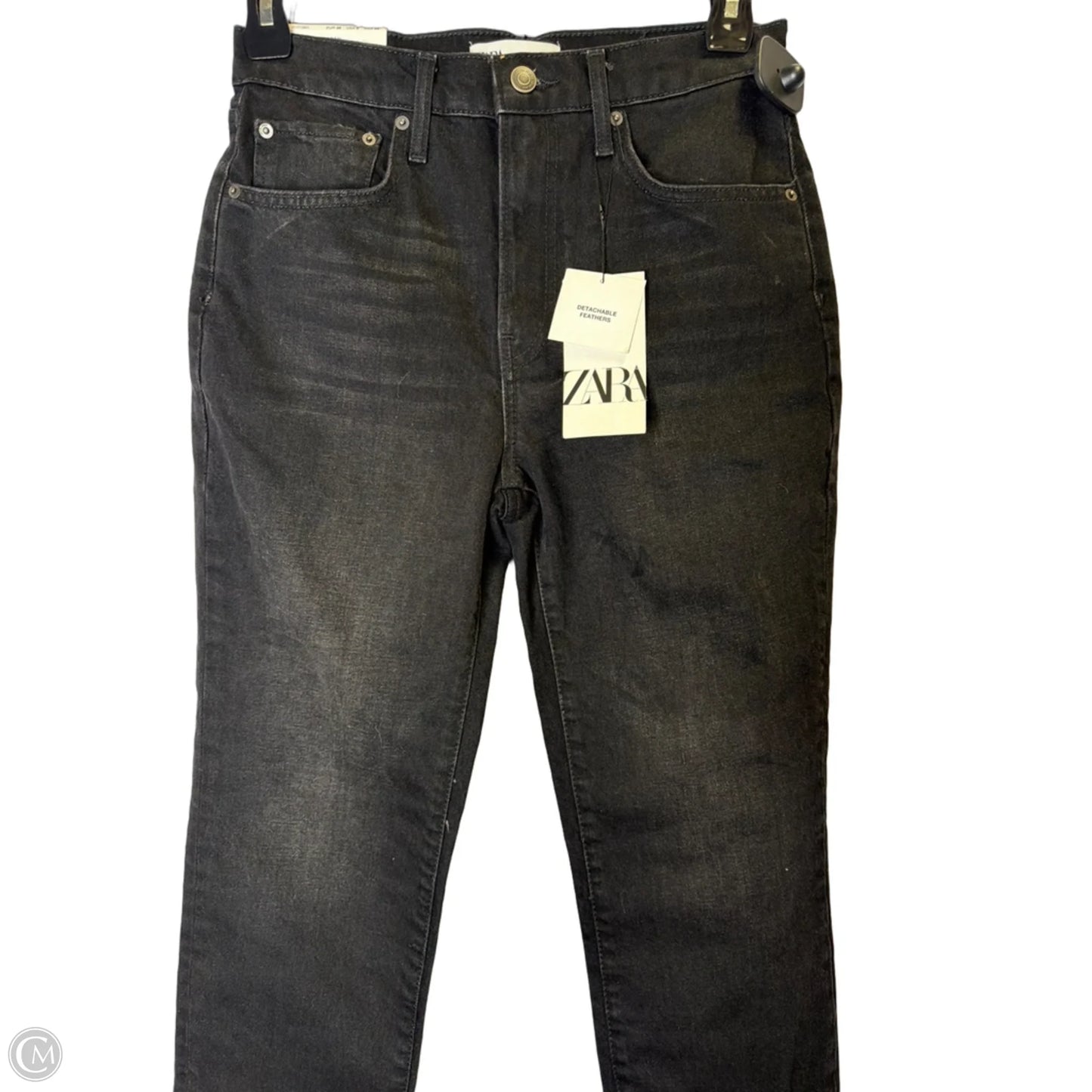 Jeans Straight By Zara In Black Denim, Size: 6