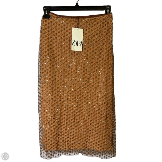 Skirt Midi By Zara In Brown, Size: Xs
