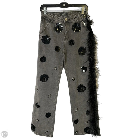 Jeans Straight By Akira In Black Denim, Size: S