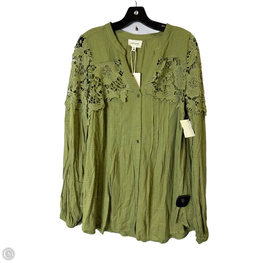 Top Long Sleeve By Hudson In Green, Size: M