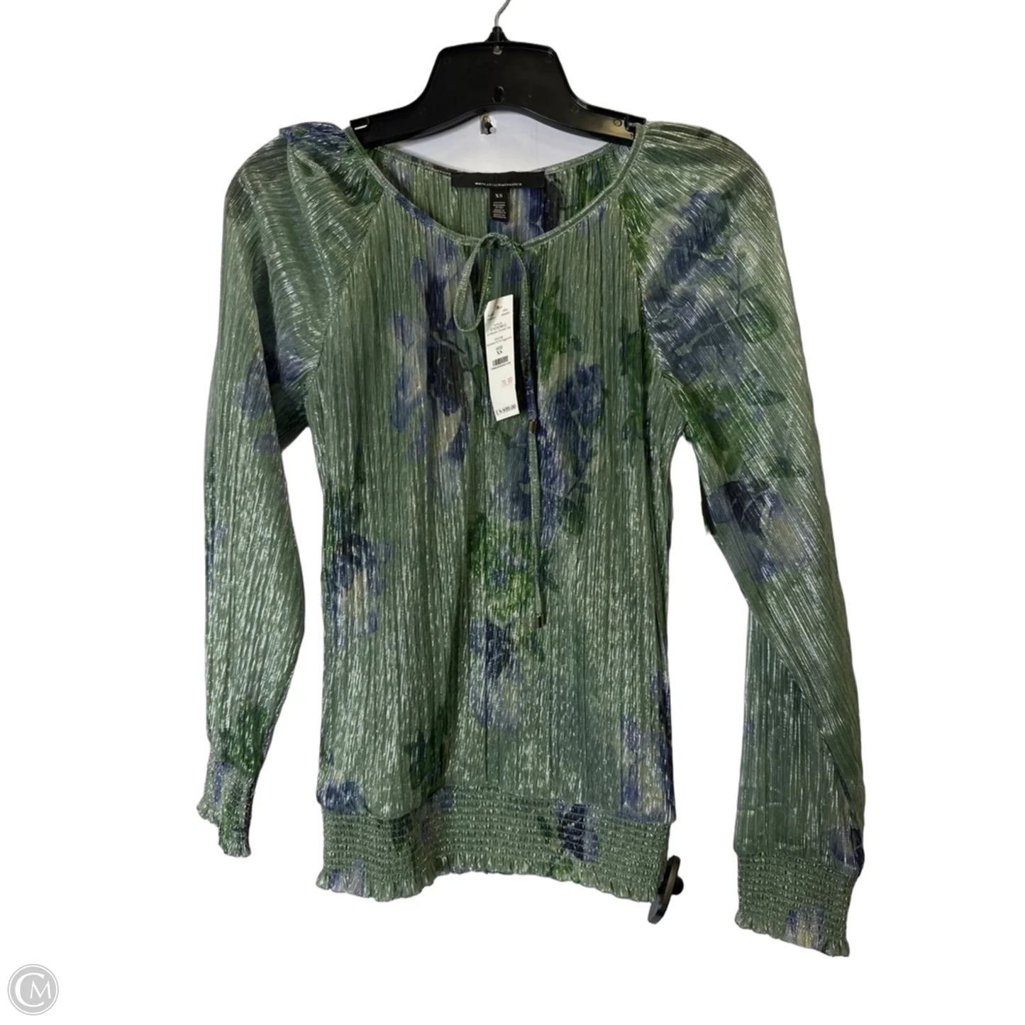 Blouse Long Sleeve By White House Black Market In Green, Size: Xs