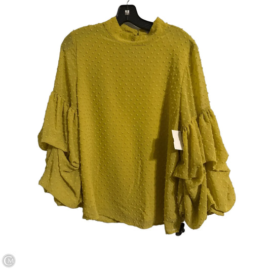 Blouse Long Sleeve By Wishlist In Chartreuse, Size: S
