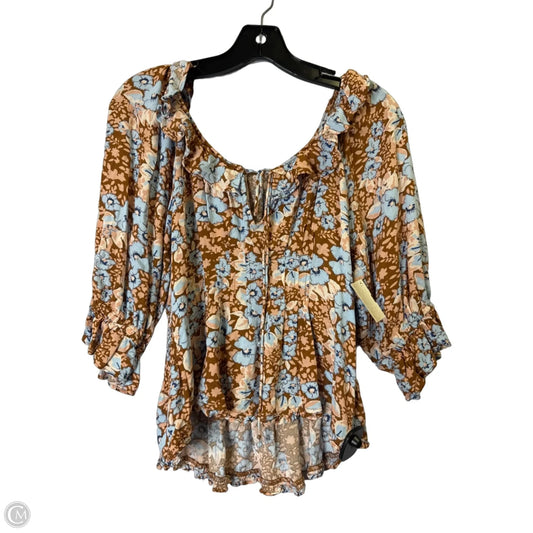Top Long Sleeve By Free People In Brown, Size: S
