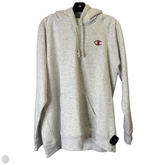 Sweatshirt Hoodie By Champion In Grey, Size: L