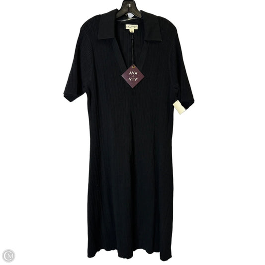 Dress Casual Midi By Ava & Viv In Black, Size: 2x
