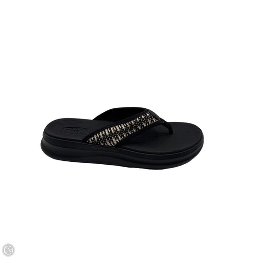 Sandals Flats By Hey Dude In Black, Size: 10