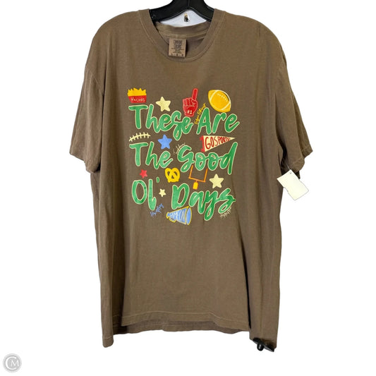 Top Short Sleeve Basic By Comfort Colors In Brown, Size: L