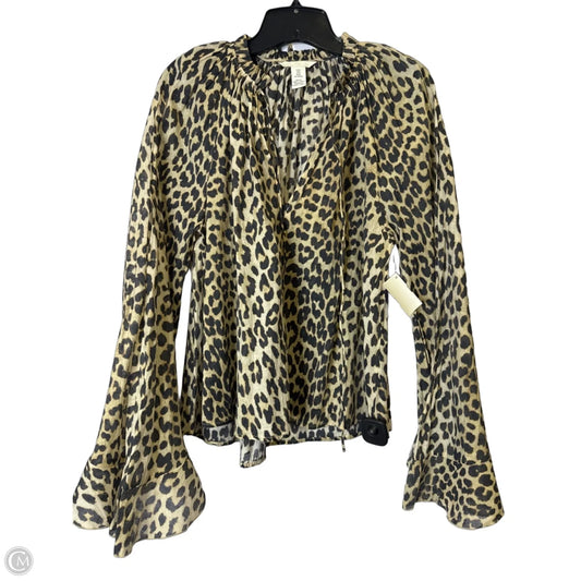 Blouse Long Sleeve By H&m In Animal Print, Size: M