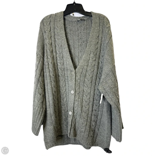 Sweater Cardigan By Zara In Grey, Size: M