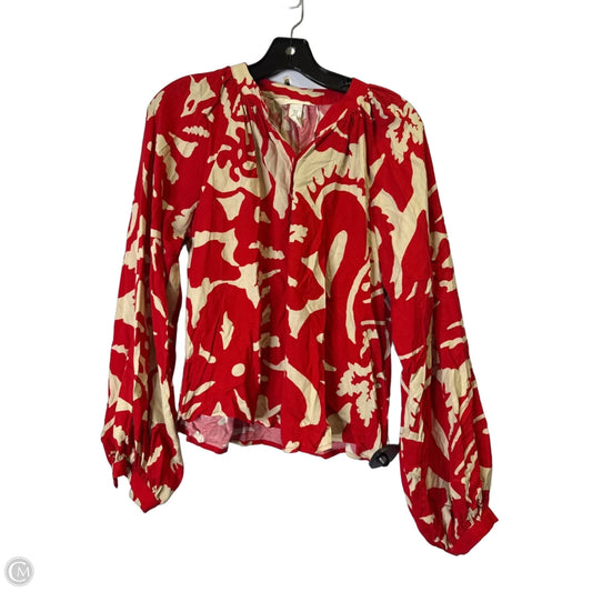 Top Long Sleeve By H&m In Red, Size: Xs