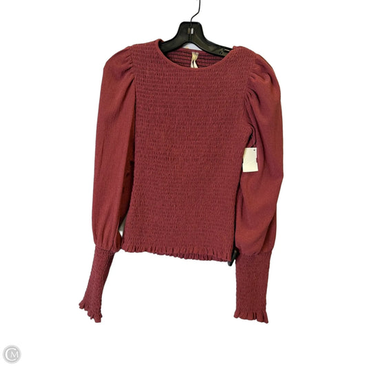 Top Long Sleeve By Anthropologie In Pink, Size: Xs