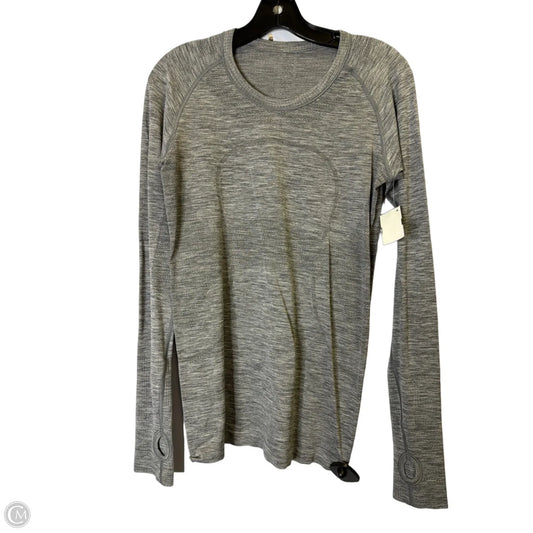 Athletic Top Long Sleeve Crewneck By Lululemon In Grey, Size: 8